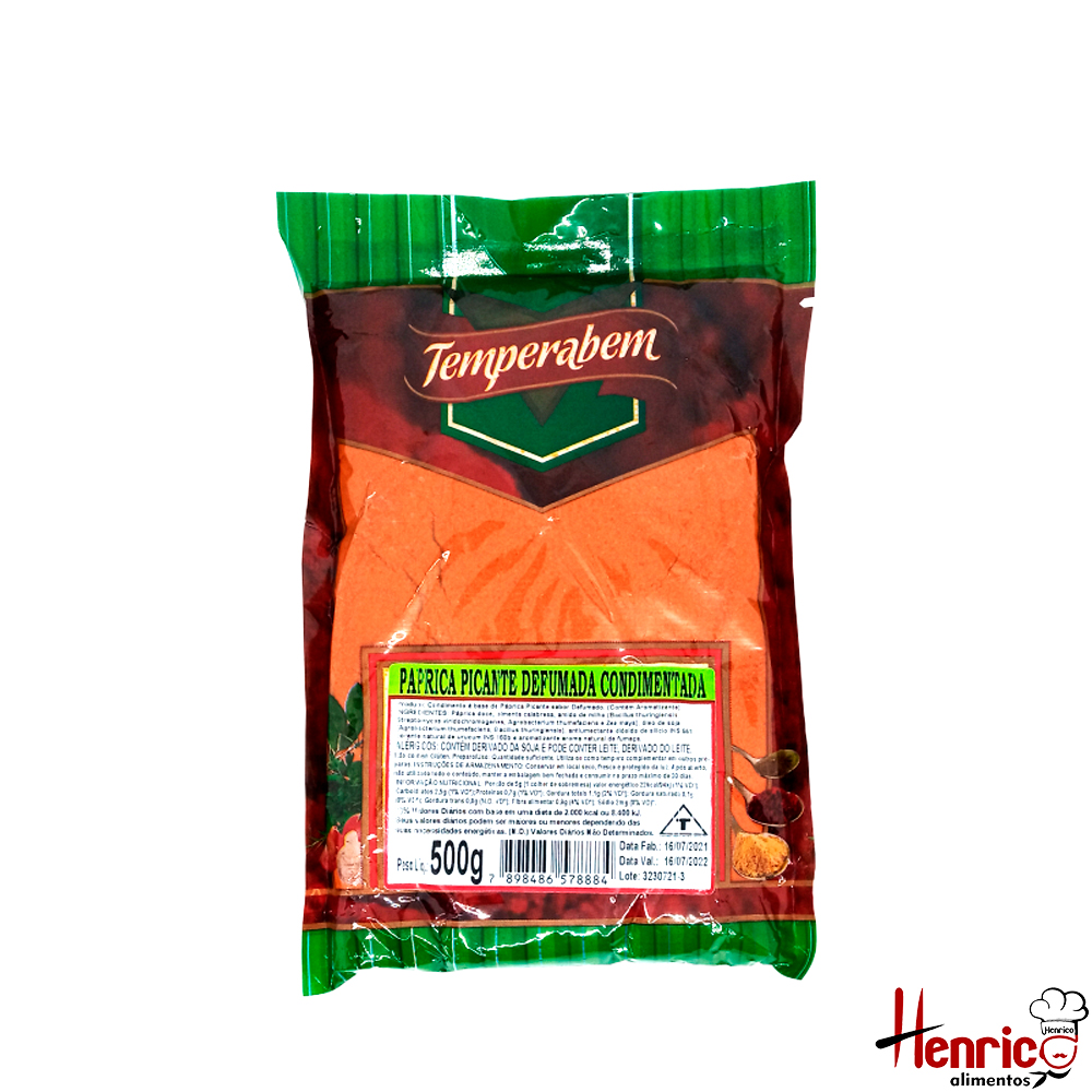 Páprica Picante Defumada 500g Temperabem