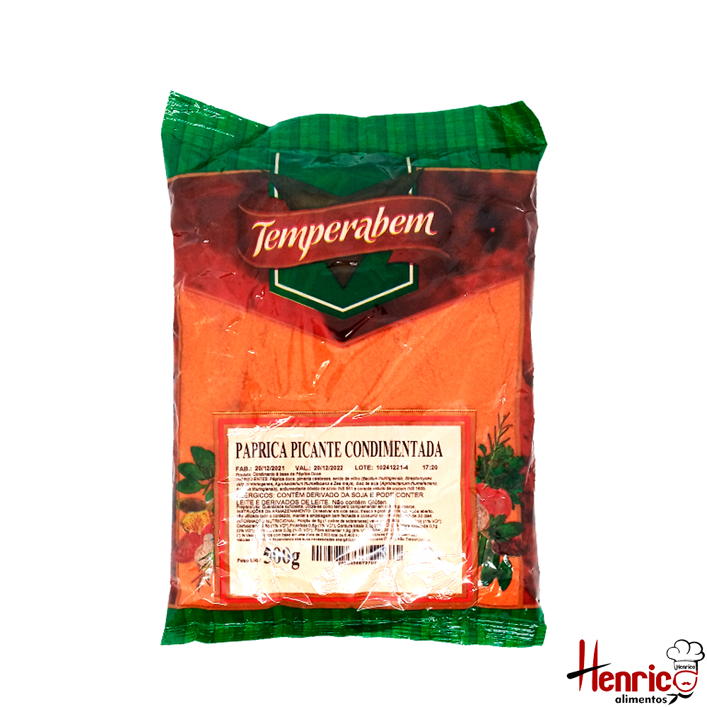Páprica Picante Condimentada 500g Temperabem