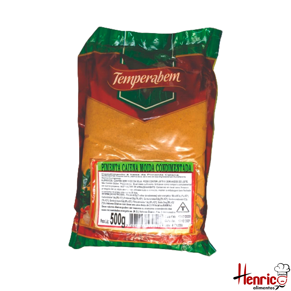 Pimenta Caiena Condimentada 500g Temperabem